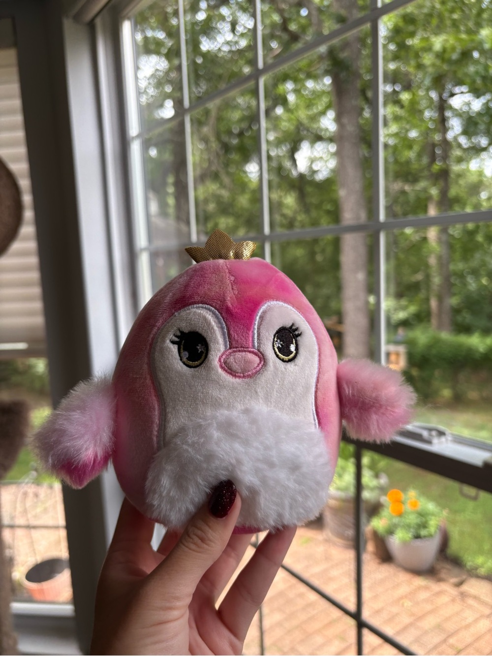 Piper the pink penguin with gold crown squishmallow new from mystery bag 5in